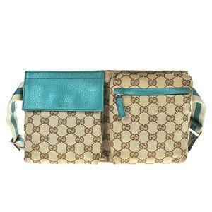 Authentic Gucci monogram canvas waist bag fanny pack